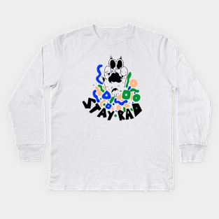 Stay Pawsitively Rad Kids Long Sleeve T-Shirt